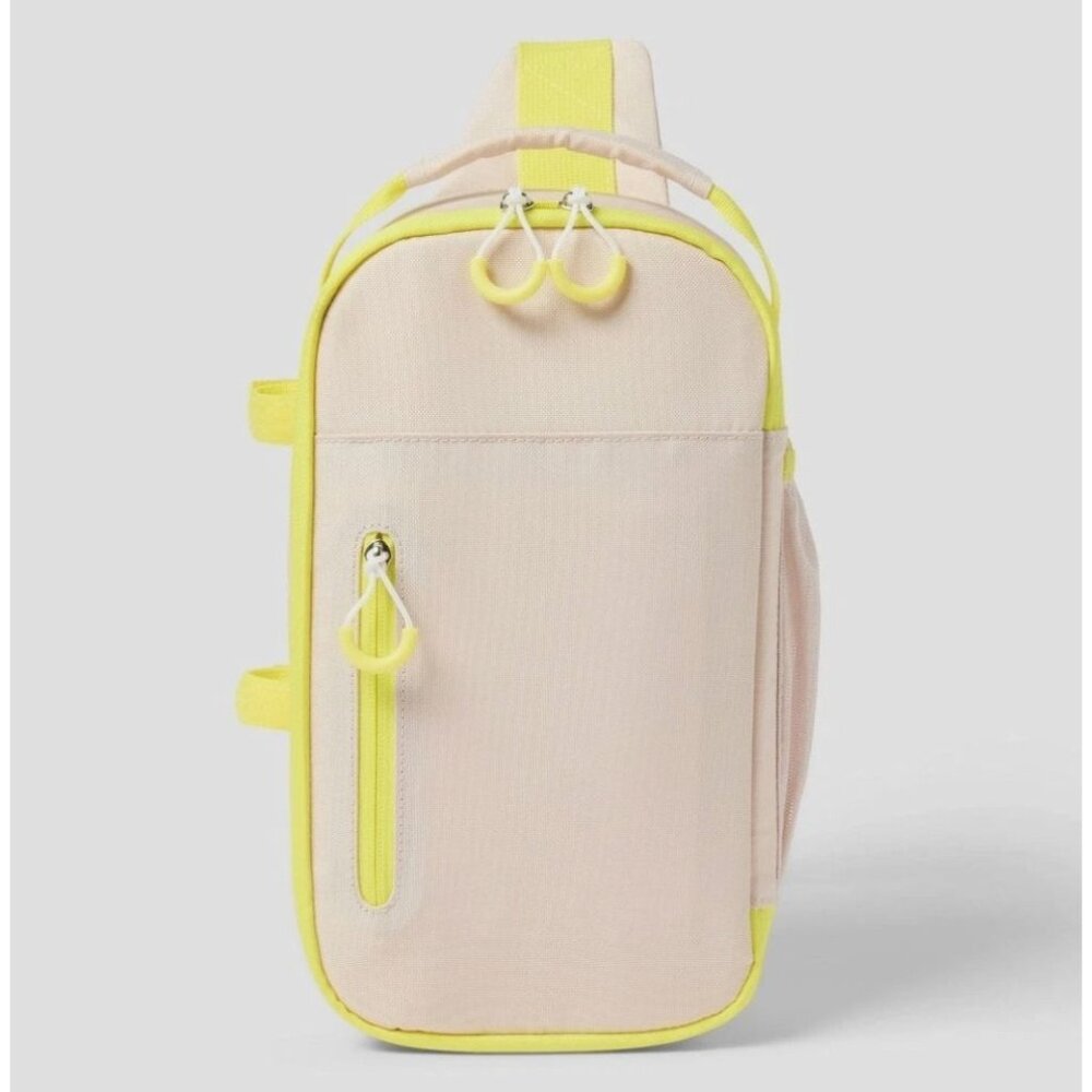 Sun Squad 6 Cans/4.5qt Soft Sided Cooler With Adjustable Straps Beige & Yellow
